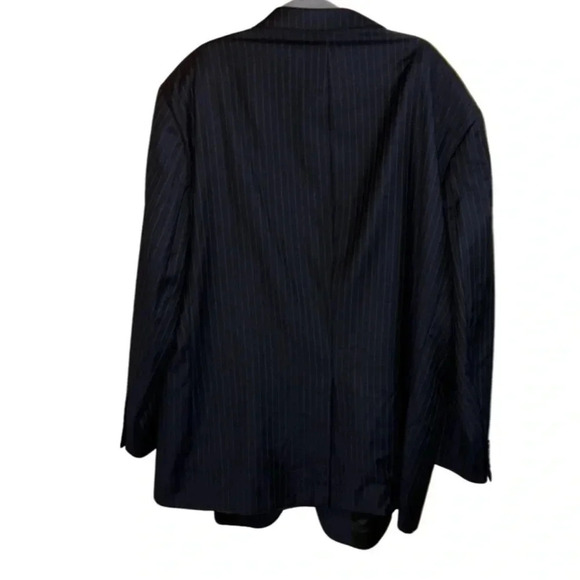 Burberry Blue Pinstripe Wool Blazer Suit Jacket Size 54 Regular - Picture 4 of 10